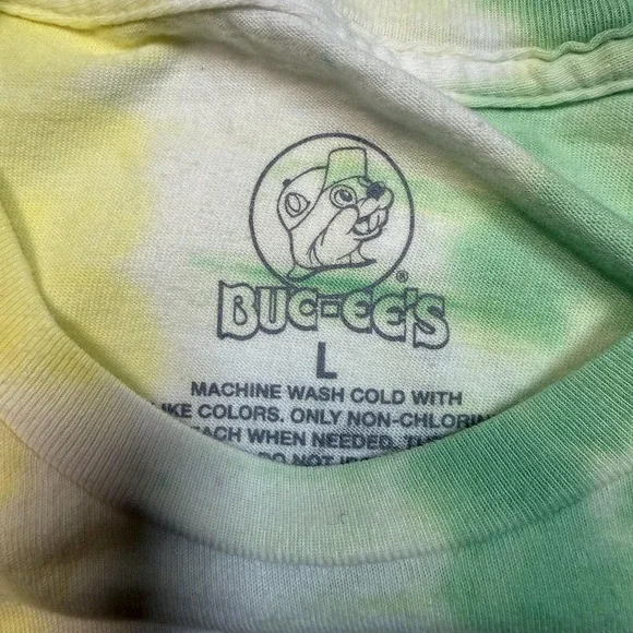 Buc-ee's Shirt Mens Large Tie Dye Easter Bunny Eggs Graphic Tee Funny Quote - Picture 3 of 6